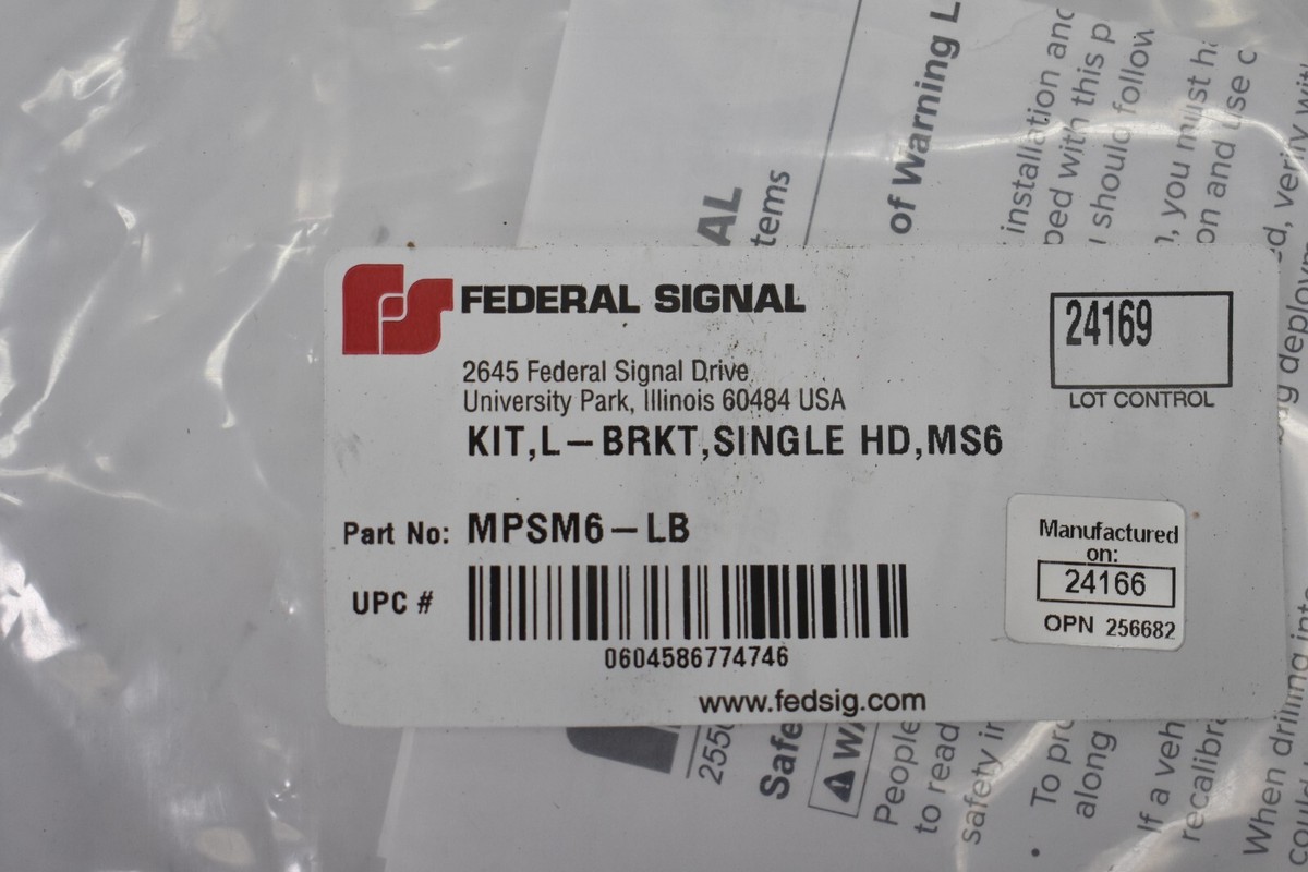 Federal Signal MicroPulse L-Bracket MPSM6-LB Compatible For MPS600