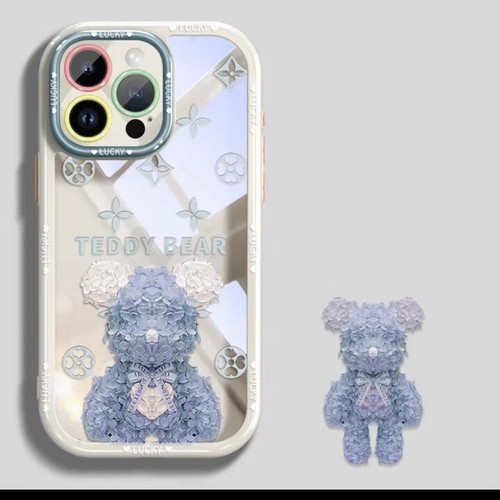 For iPhone 16 Pro Max 15 14 13 12 11 XR XS Phone Cover Cartoon Petal Bear Case - 第 6/8 張圖片