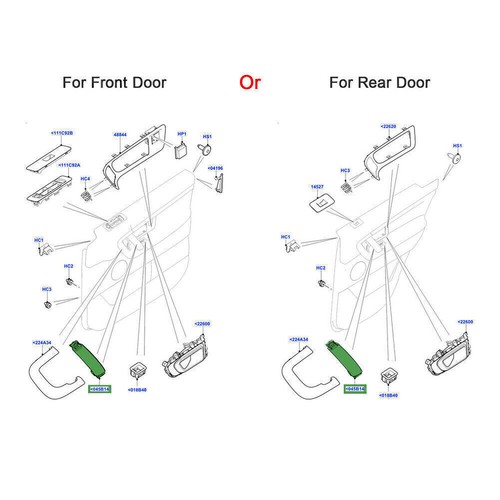 1 Pair Car Interior Door Pull Handle For Land Rover Discovery Sport 2015-2019 18 - Foto 9 di 11