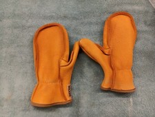 Pair of vintage Buckskin mittens large size . See Pictures