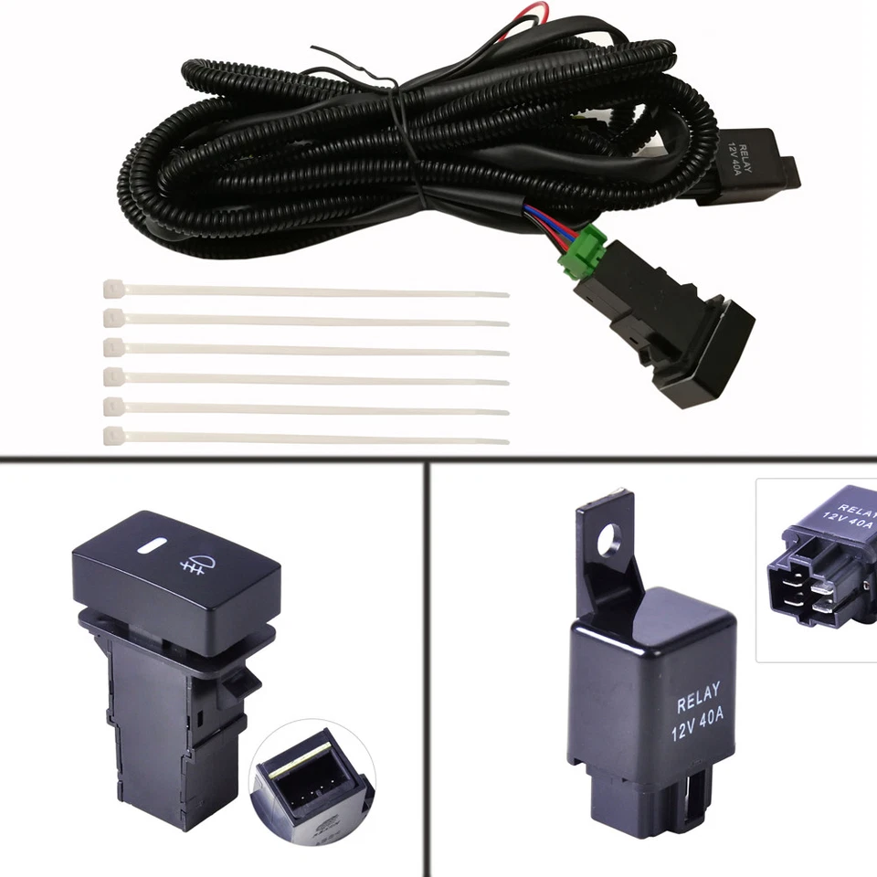 Bumper Fog Lights Grill H11 Lamp /w Switch, Cover Set For Toyota Sienna 2011-17 - Image 2 of 4