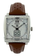 Tag Heuer 37mm Monaco Mother of Pearl Dial w/ Diamond Bezel Watch! Ref: WAW1313! 2