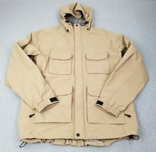 Duluth Trading Jacket Men's Large Tall Coat Beige Chest Pockets Safari Style New