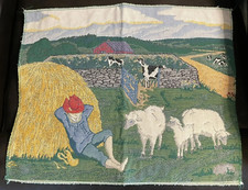 Nursery Rhyme Little Boy Blue Tapestry Panel for Pillow, Decor... 18"x14.5"