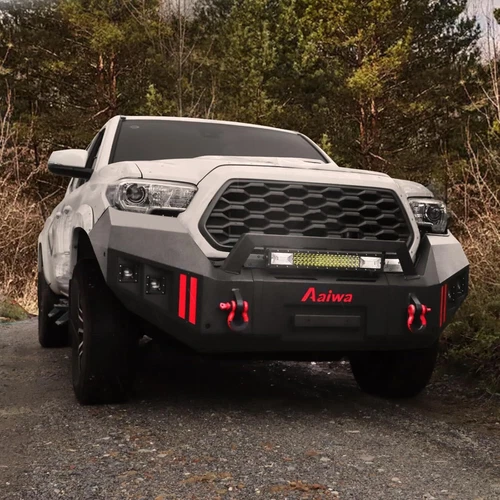 Protector de parachoques delantero o trasero con luces LED y anillos en D para Toyota Tacoma 2016-2023 - Imagen 3 de 16