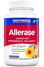 Enzymedca, Allerase, Non-Drowsy Enzyme Relieve seasonal Mucus Buildup 60 Caps
