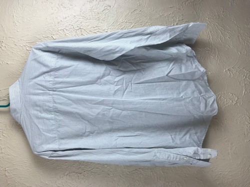 PERRY ELLIS Mens Size Large Button Down Dress Shirt Pin Striped LS Cotton - Picture 5 of 5