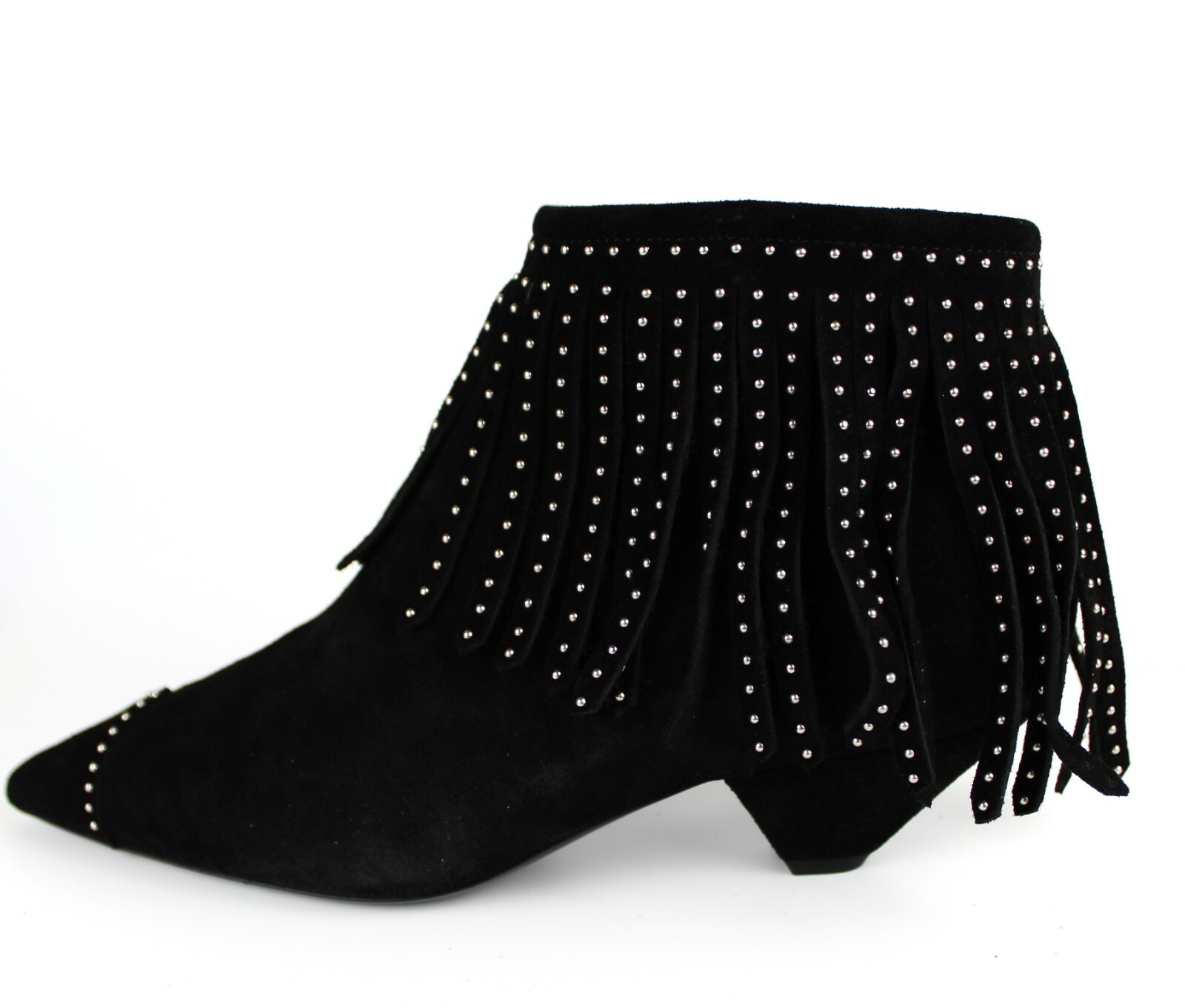 NUOVI Stivaletti Saint Laurent Blaze con frange allacciate pelle scamosciata nera 39 EUR prezzo al dettaglio $1395