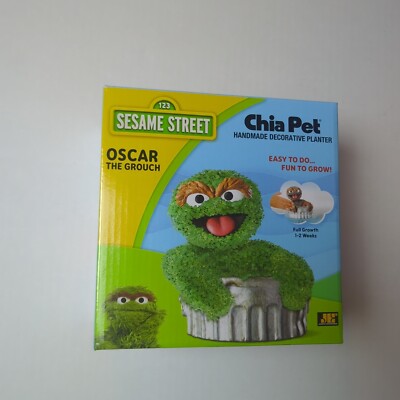 New Oscar The Grouch Sesame Street Chia Pet Decorative Planter Diy Grow Plants