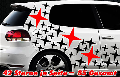 85 Sterne Star Auto Aufkleber Set Sticker Tuning Shirt Stylin WandtattooTribel 0