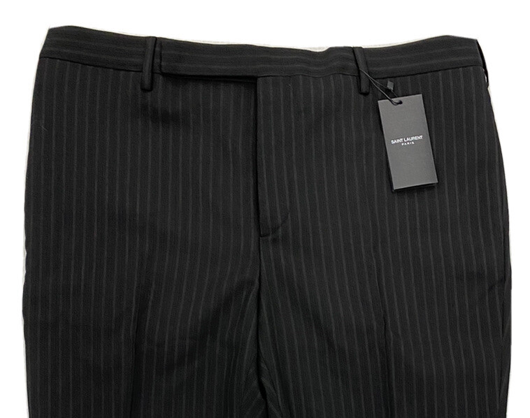 Pantalone nero gessato Saint Laurent $900 taglia EU 54 US 38 Made in Italy
