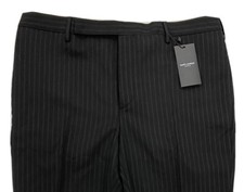 900 Saint Laurent Black Pinstriped Pants Size EU 54, US 38 Made in Italy
