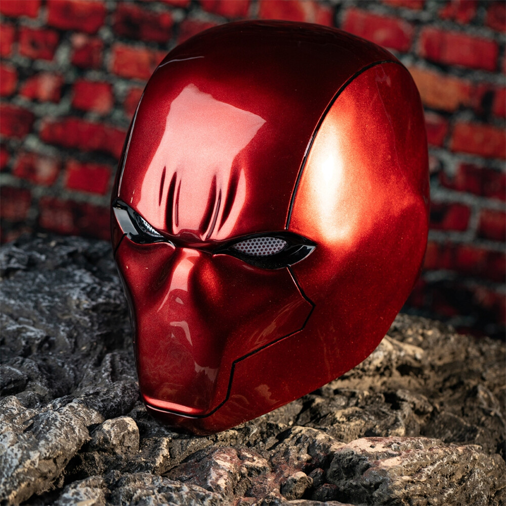 Casco Capucha Roja Jason Todd Cosplay Máscara Resina Luz UV Versión Réplica Halloween