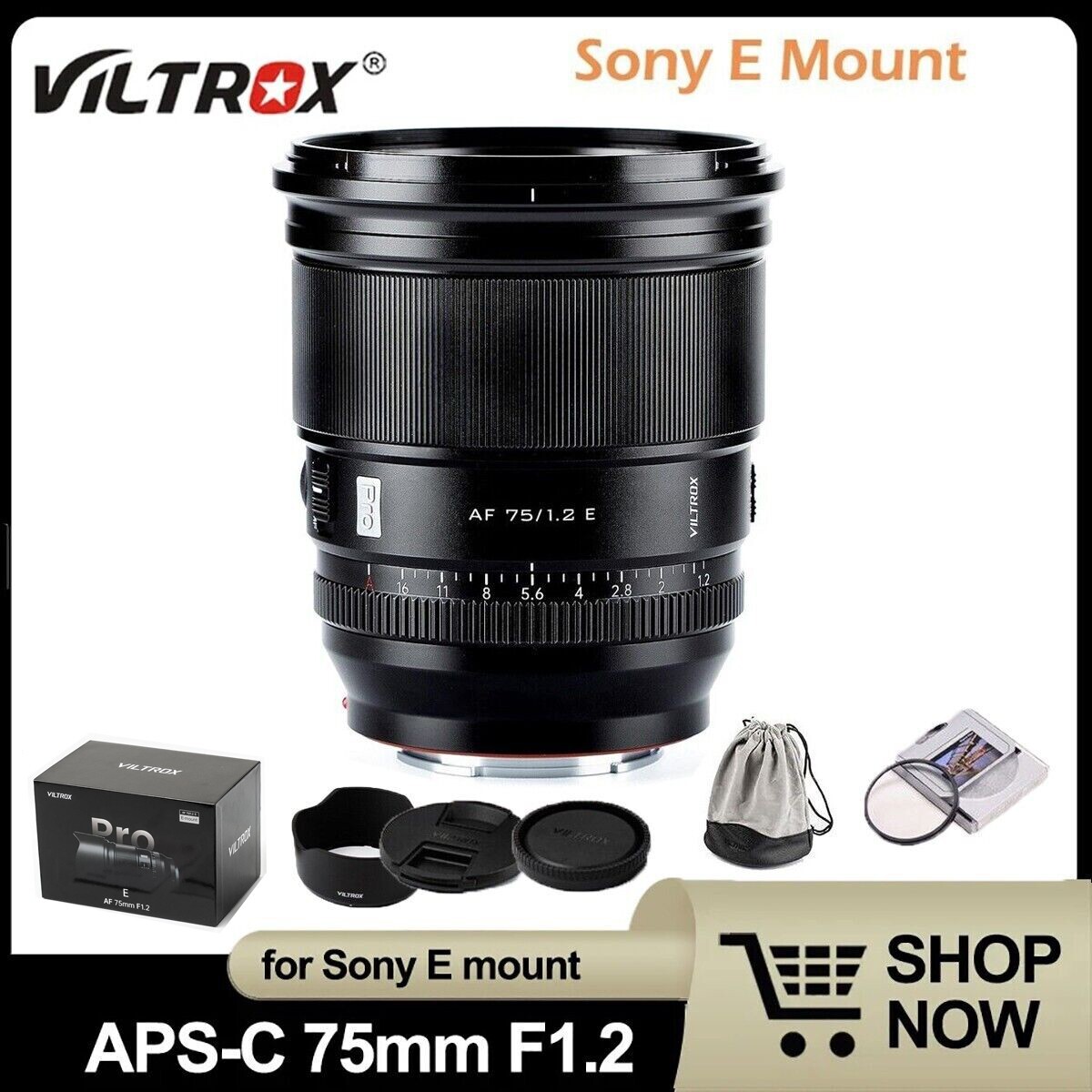 VILTROX 75mm F1.2 Pro Objektiv Für Sony E-Mount – APS-C, Autofokus, Ultraweitwinkel
