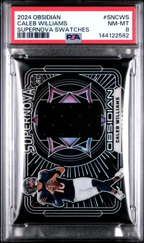 2024 PANINI OBSIDIAN SUPERNOVA SWATCHES #SNCWS CALEB WILLIAMS ROOKIE RC PSA 8