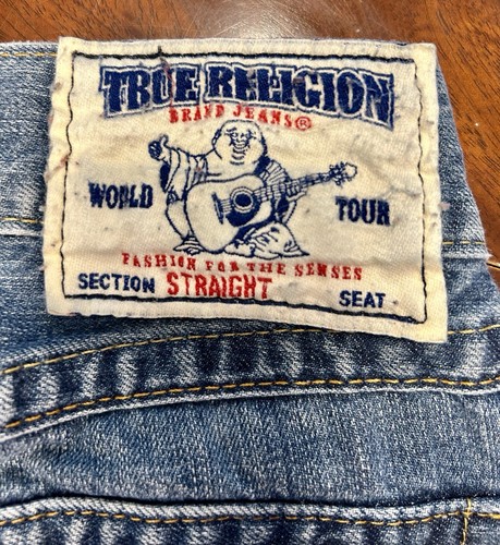 True Religion Men's Jeans 36 Straight Logo Embellished On Back - Bild 8 von 18