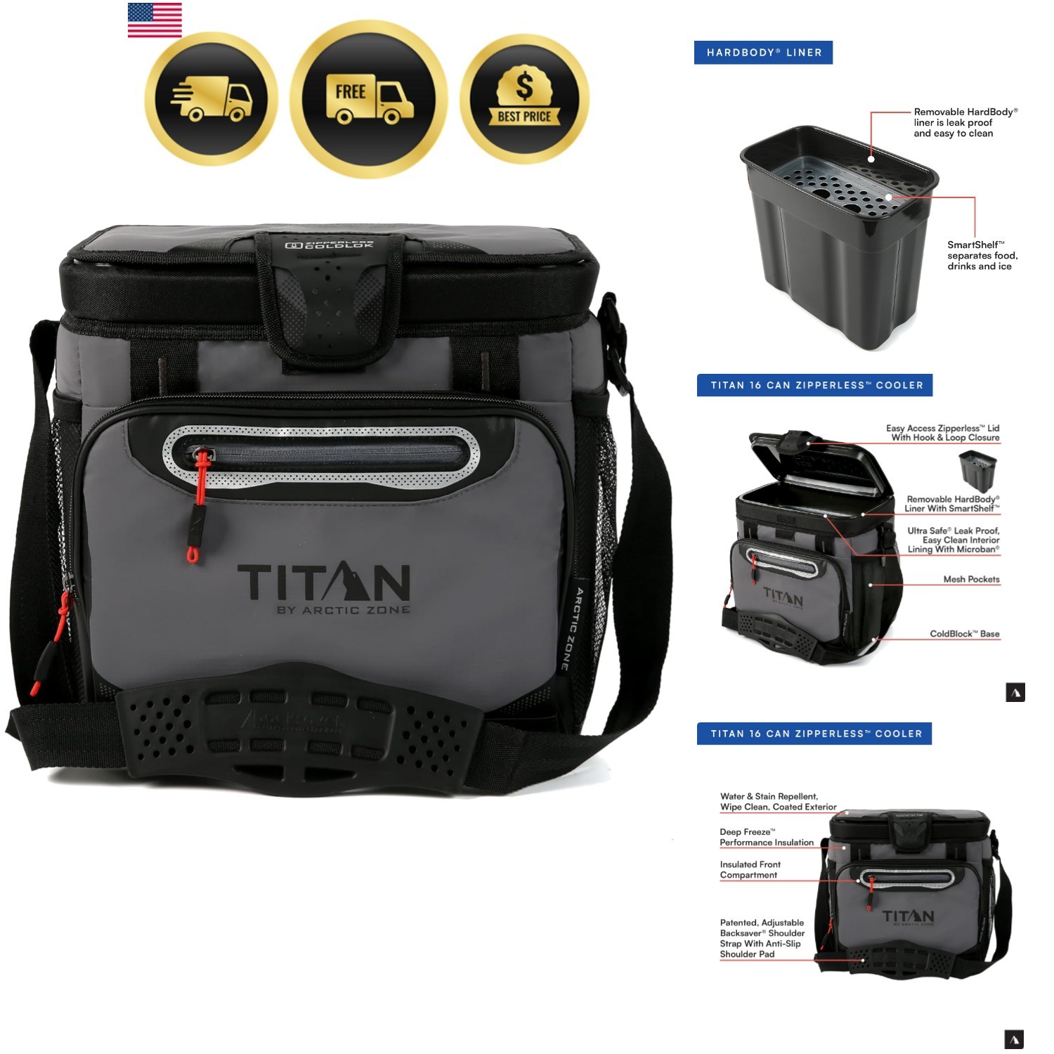 - Zipperless Hardbody Cooler - Deep Freeze Insulation, Har...