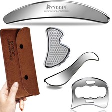 4 in 1 304Stainless Steel Muscle Scraper Tool Kit,Scraping Massage Tools for ...