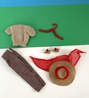 Vtg Barbie Open Road #985 Straw Hat with Scarf-Sweater-Pants-Red Cork  Wedgies