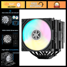 120mm ARGB Dual Tower CPU Air Cooler for AMD & Intel, High Performance, Black