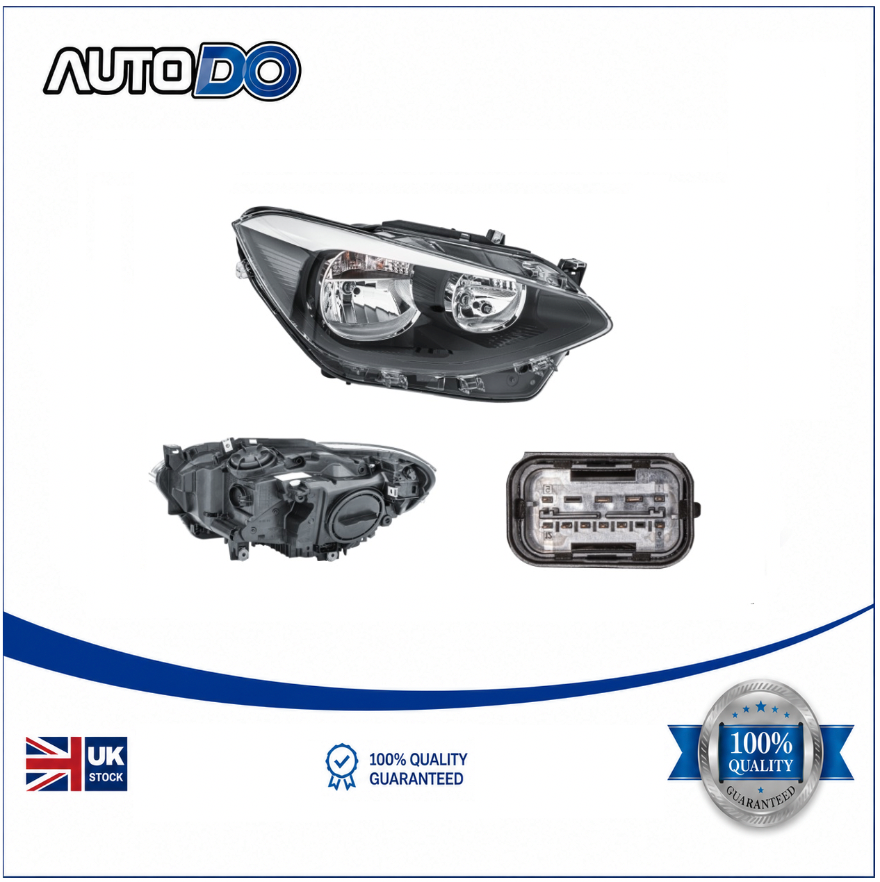 BMW 1 Series F20 F21 12-15 Left Halogen Headlight Passenger Side 63117229672