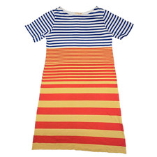 Marni dress women LARGE red Uniqlo cotton summer stripe short sleeve Size L