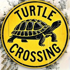 2D Flat1pcs Vintage Turtle Crossing Metal Sign HighQuality RustResistant IndoorO