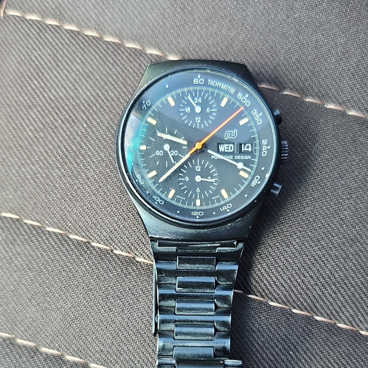 PORSCHE DESIGN クォーツウォッチ 腕時計 ブラック中古品 Porsche Design Black Chronograph Quartz Day/Date Tachymeter Watch