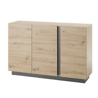 Anrichte Modern Eiche Artisan Graphit Grau Kommode Sideboard Highboard Schrank