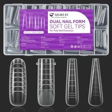 Dual Forms for Extension: 96 Pcs Color Nail Form, 4 Style 12 Size Nail Forms for
