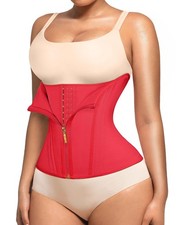 Red Medium Waist Trainer Corset for Women - Tummy Control  Workout Shaper