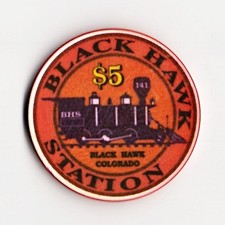 1999 BLACK HAWK STATION CASINO BLACK HAWK COLORADO 5 CASINO CHIP CG031603