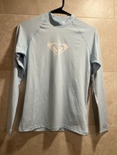 Roxy Women's Whole Hearted Long Sleeve UPF 50 Rashguard Blue - Size M NWT