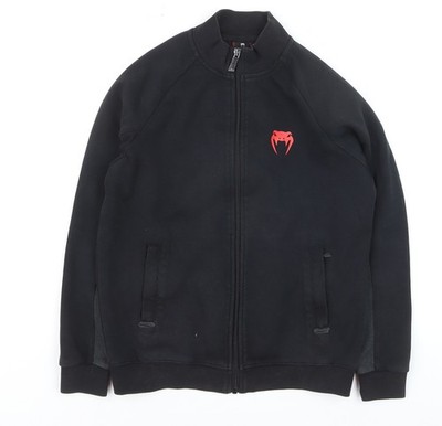 Venum Jungen schwarzer Hoodie mit durchgehendem Reißverschluss Größe 12 Baumwollmischung Sportbekleidung