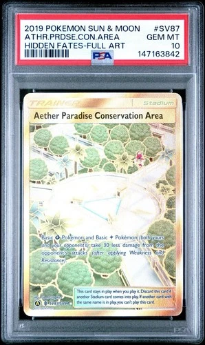 PSA 10 Gem Mint Aether  Paradise Conservation Area SV87/SV94 Hidden Fates 2019