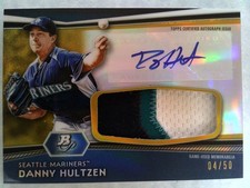 2012 Bowman Platinum - Danny Hultzen #AJR-DH Jumbo Patch Auto /50 Mariners