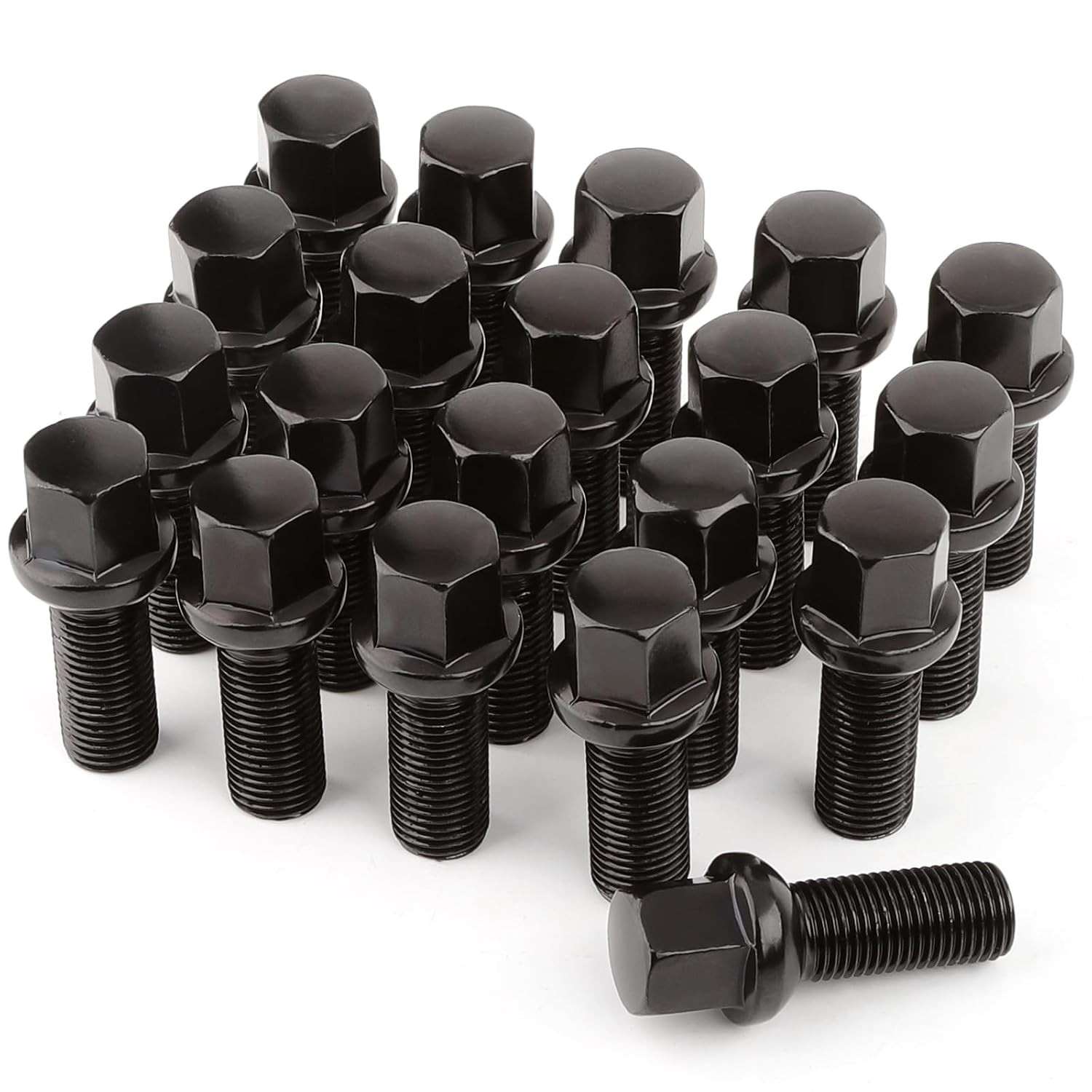 GAsupply 20pcs R13 Ball Seat Alloy Wheel Bolts | M14x1.5, 28mm Thread, 17mm Hex