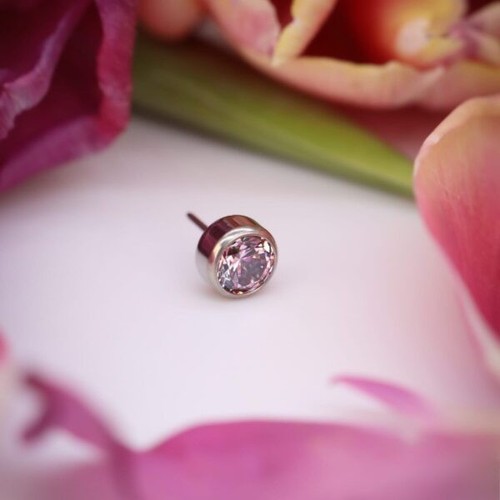 3x Neometal | Morganite | 5 MM Titanium Threadless Bezel Set Gemstone Ends