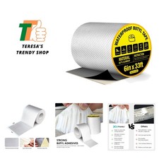 Extra Thick Self-Adhesive Butyl Tape 6" W x 33 ft for All Weather Protection