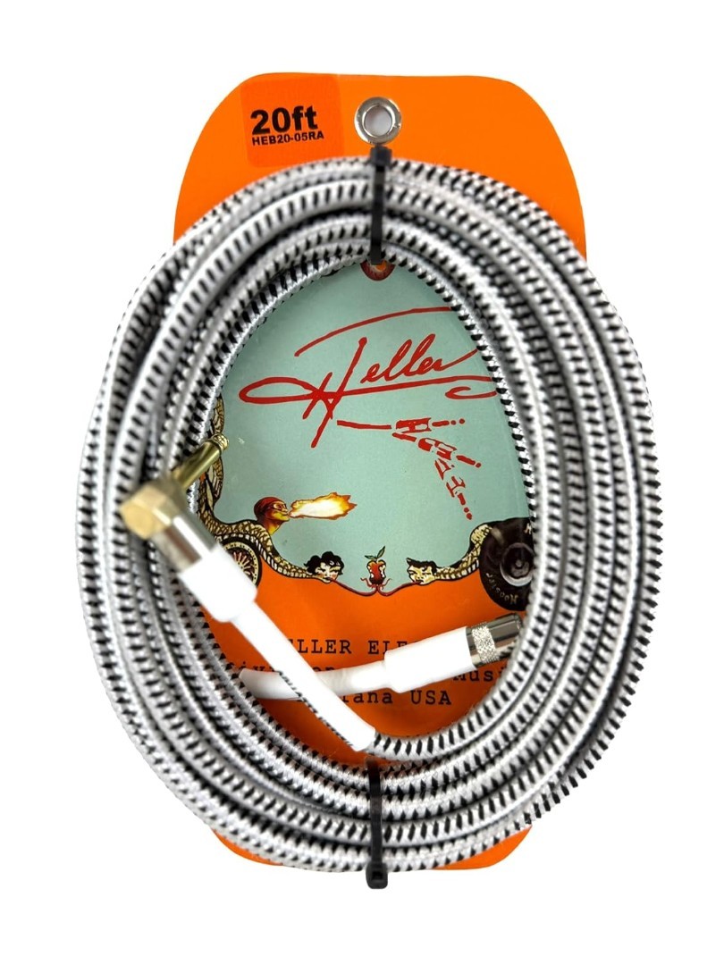 Henry Heller 20 Foot Angle 14 Jack Pro Instrument Cable - Gold and Black Twee 5590₽