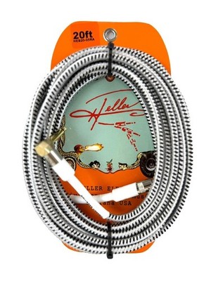 Henry Heller 20 Foot Angle 1/4'' Jack, Pro Instrument Cable - Gold and Black Twee