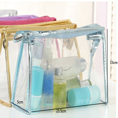 Storage Women Makeup Bags Plastic PVC Waterproof Zipper Clear Transparent - Picture 3 of 10