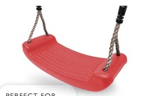 Kids Garden Swing Seat Outdoor Heavy Duty Plastic with Adjustable Rope - RED
