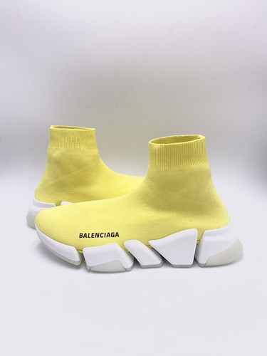 Balenciaga Speed 2.0 Recycled Knit Transparent Sole ‘ Yellow ‘| Size 38 EU | NEW
