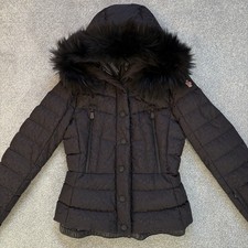 Women?s Moncler Grenoble Bever Black Printed Jacket Size 3 UK10 100% Authentic