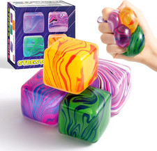 4 Pack Squishy Fidget Toys Stress Cube Bulk, Squishies Slow Rising Stress Balls