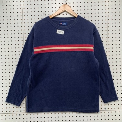 Vintage Arrow Sweater Mens Medium Blue Red Striped Y2K Mall Punk Skate Goth