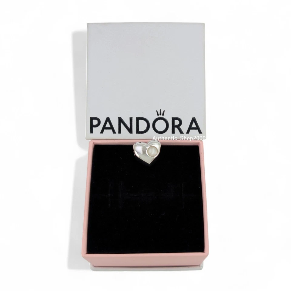NOVO 100% Autêntico PANDORA 925 Ale Berloque de Coração de Pedra Branca Gravável 794161C06 - Imagem 2 de 4
