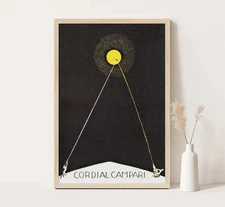 Vintage Campari Poster: 1930s Italian Advertising, Minimalist Bar Cart Art