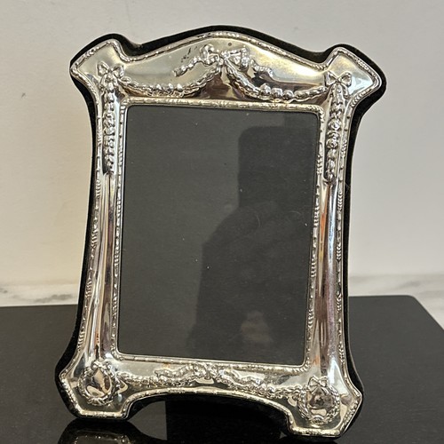 Vintage Art Nouveau Style Ribbons Bows Silver Tone Metal Picture Frame 3.75x5” - Picture 2 of 13